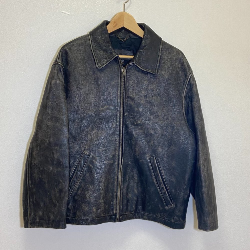 J. Crew - distressed moto leather jacket